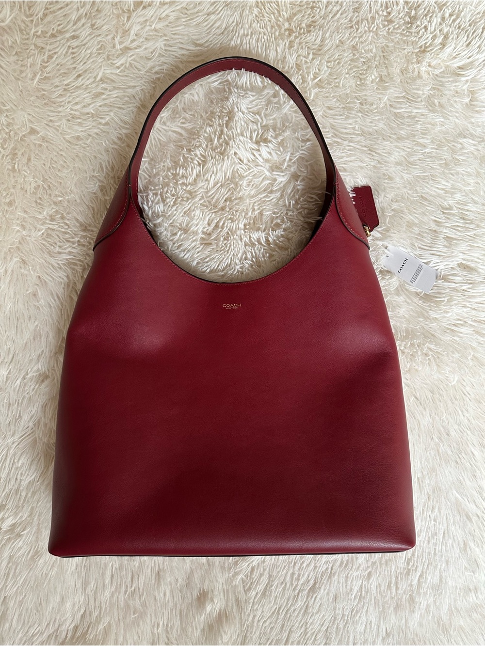 NWT Coach Brooklyn 39 Dark Ruby Leather Shoulder Tote